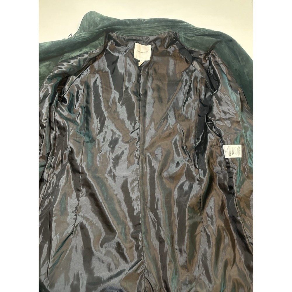 AVEC LES FILLES Foliage Green MEDIUM Genuine Suede Belted Trench Coat Luxury - Picture 11 of 16